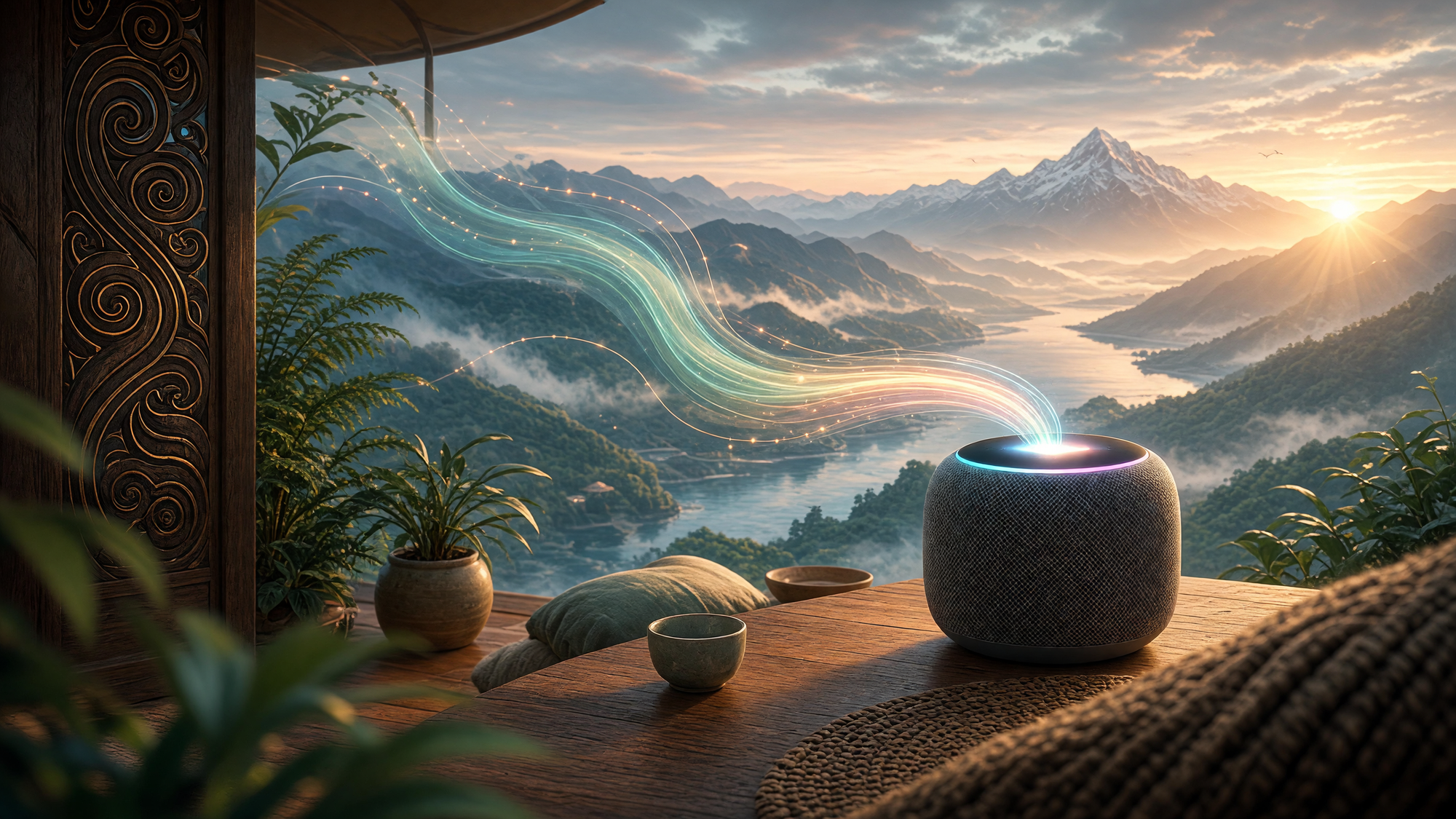 Conceptual editorial illustration for: Apple's New Siri AI Hits Aotearoa and Australia in Day-One Smart Home Rollout