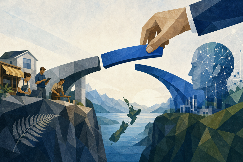 Conceptual illustration for: New Zealand Government Extends AI Support to Small Businesses Amid Growing Adoption Challenges